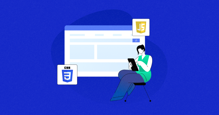 Parallax Scrolling banner, showing a person browsing on a tablet.