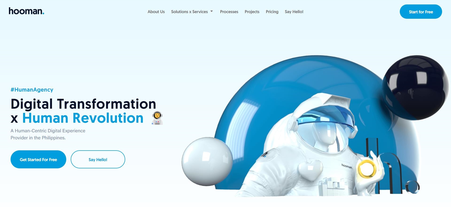 hooman design homepage