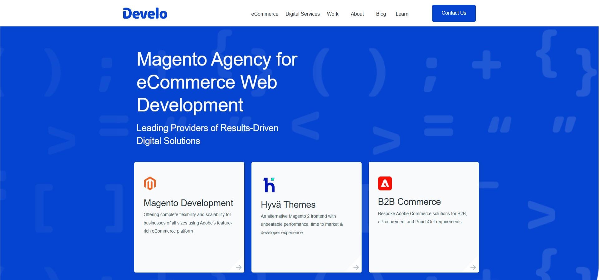 develo design homepage