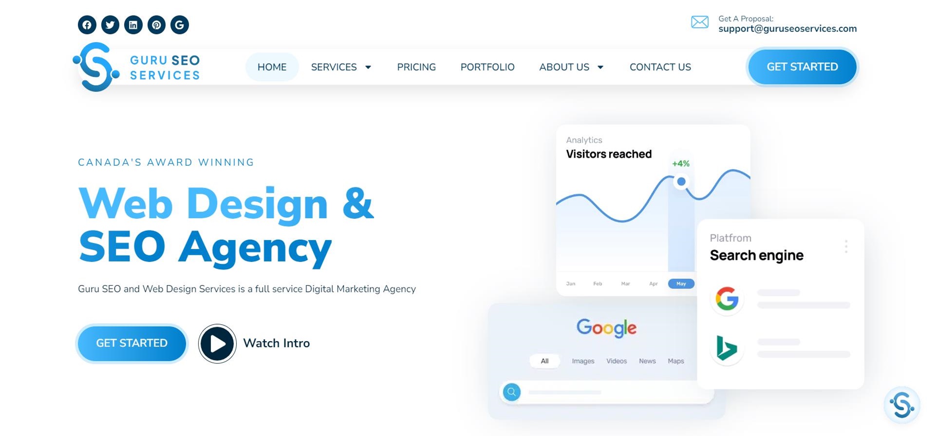 guru seo services homepage