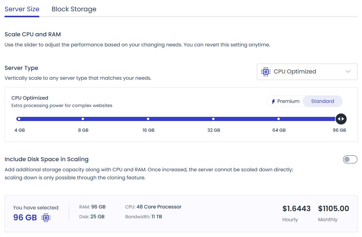cloudways server scaling