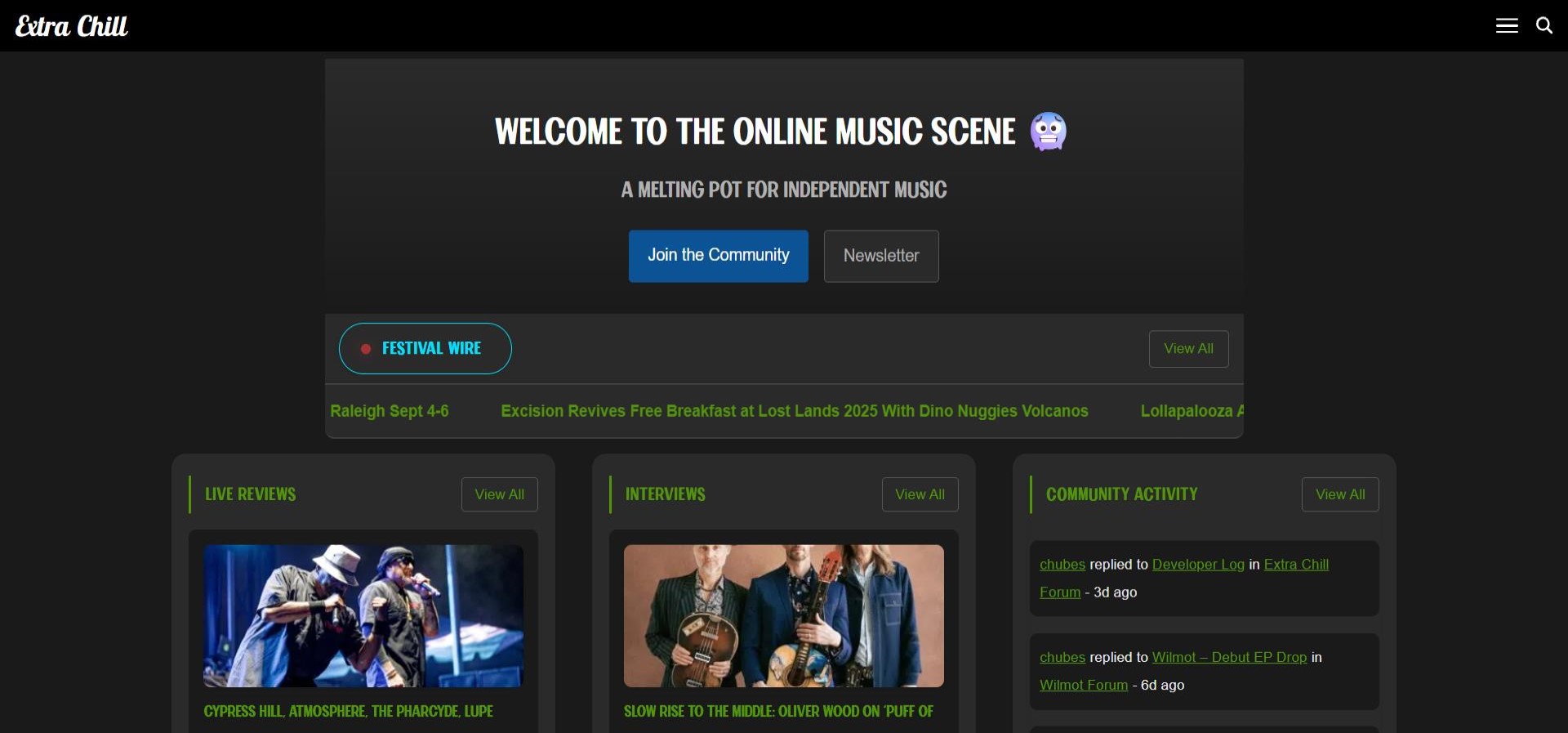 extra chill homepage