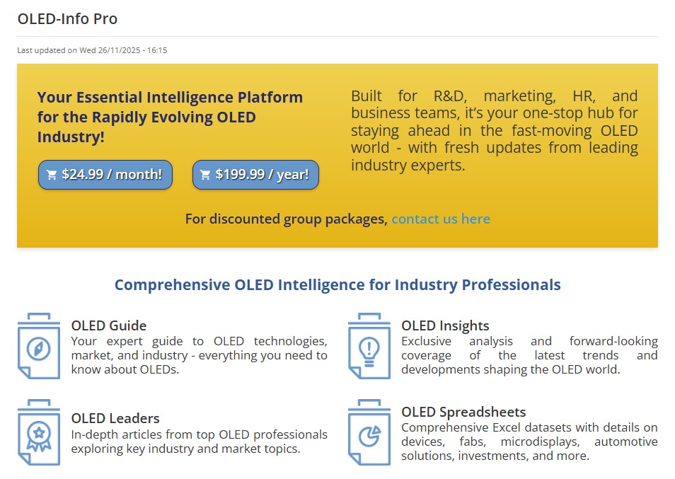 oled info pro subscription