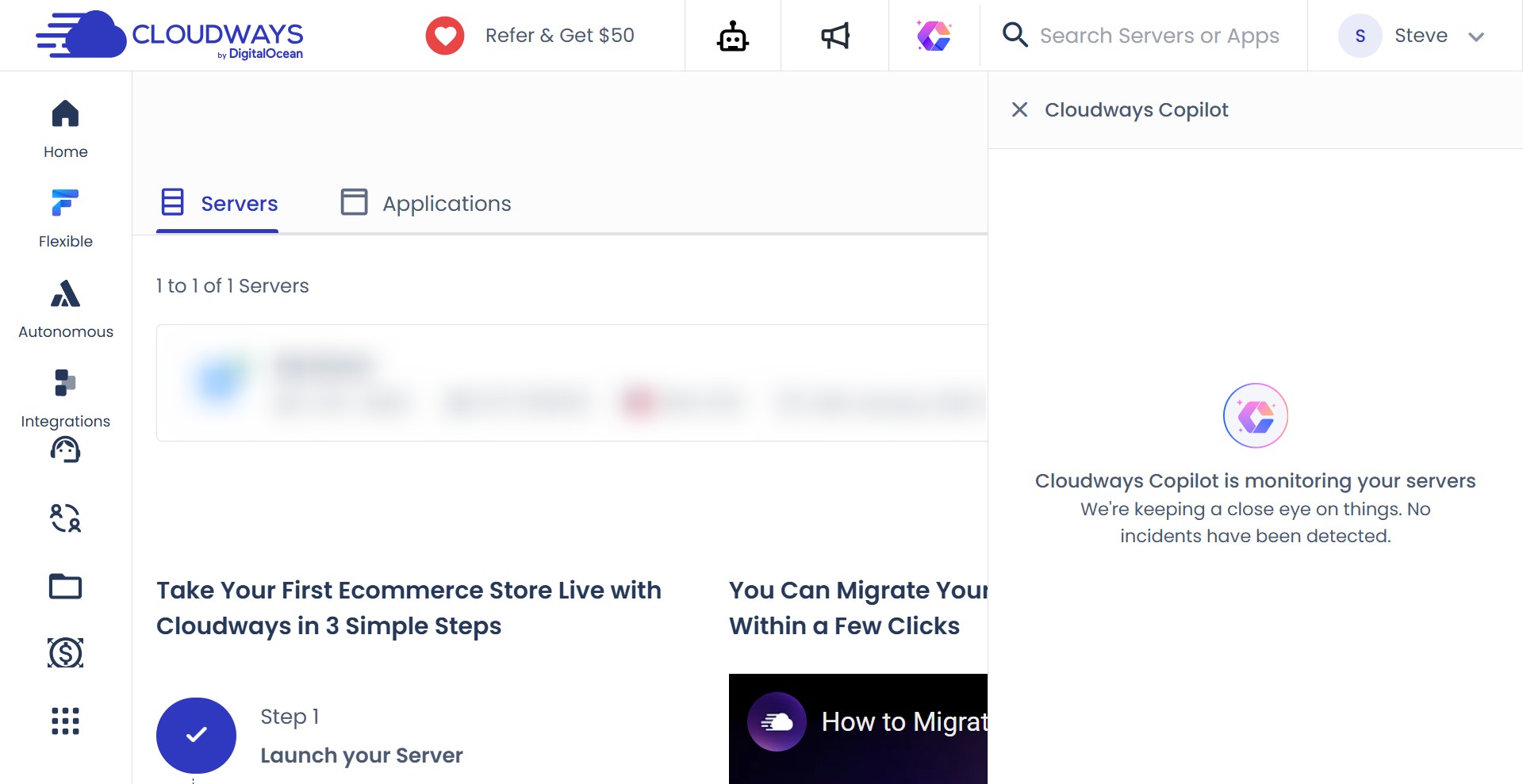 cloudways copilot server monitoring