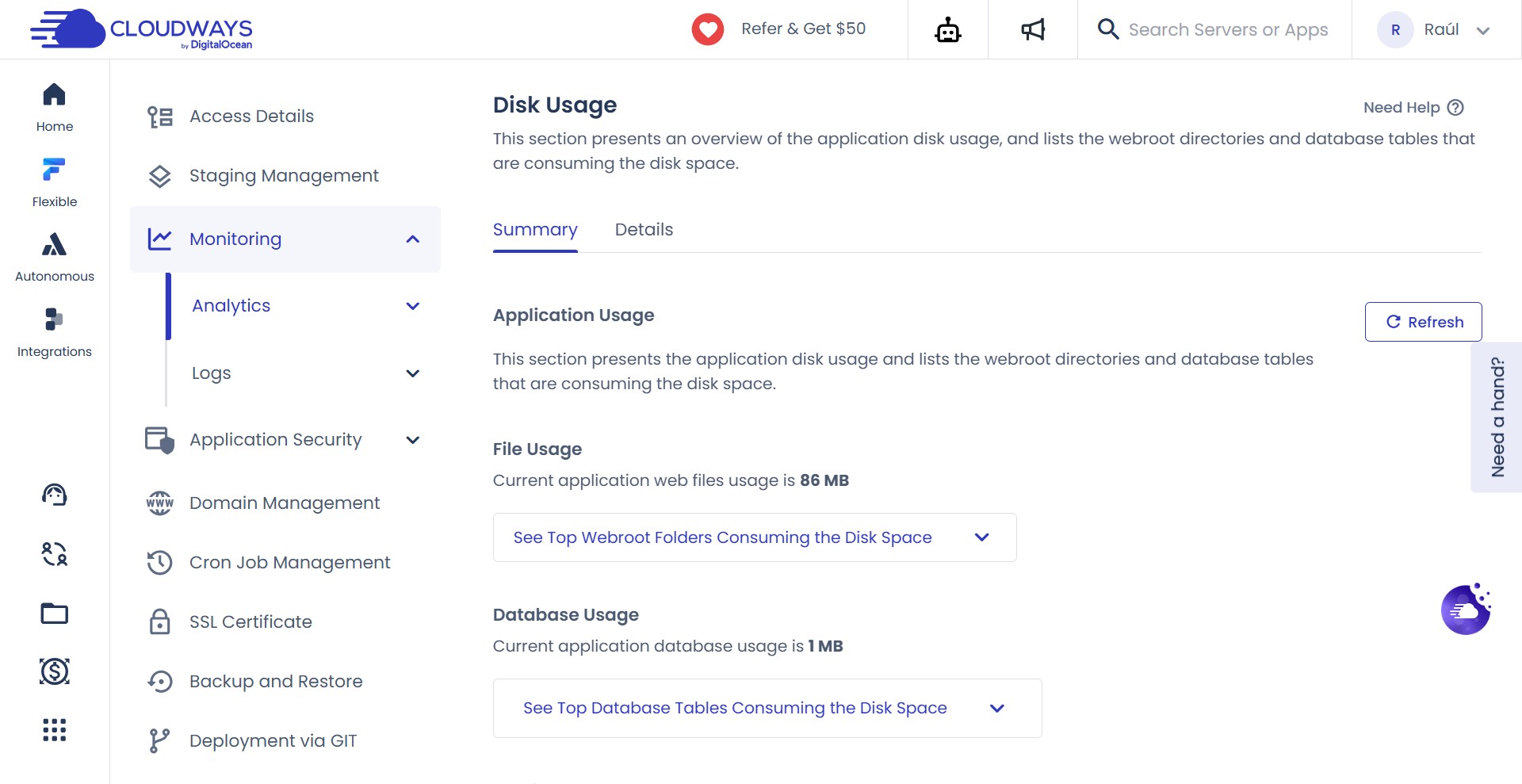 wpoptimizers cloudways monitoring